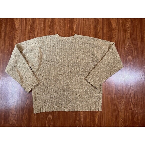 Vintage J Crew Sweater Mens Green Wool Pullover Fisherman Green Crewneck XXL - Picture 4 of 4